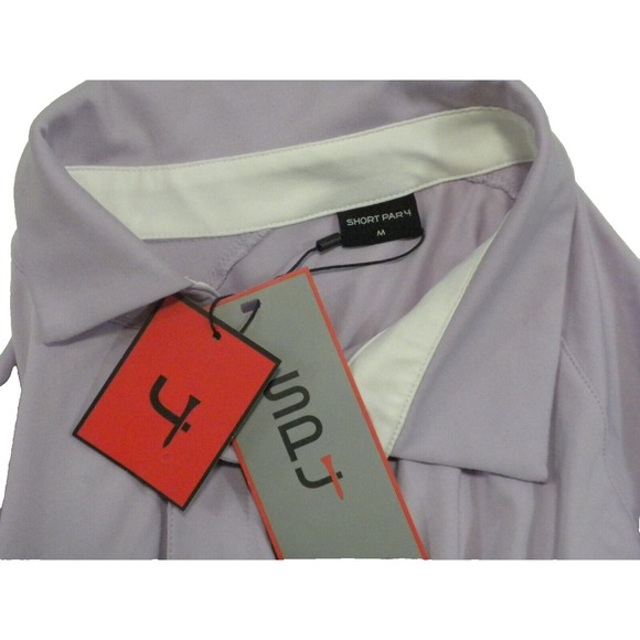Short Par 4 Polo Shirt Mens M Soft Violet Whitfield Golf Performance Quick Dry - Picture 8 of 15